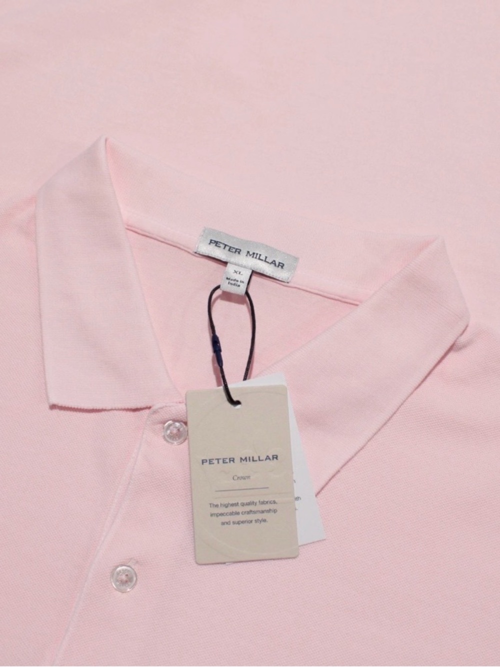 Peter Millar Pink Crewneck Polo - XL